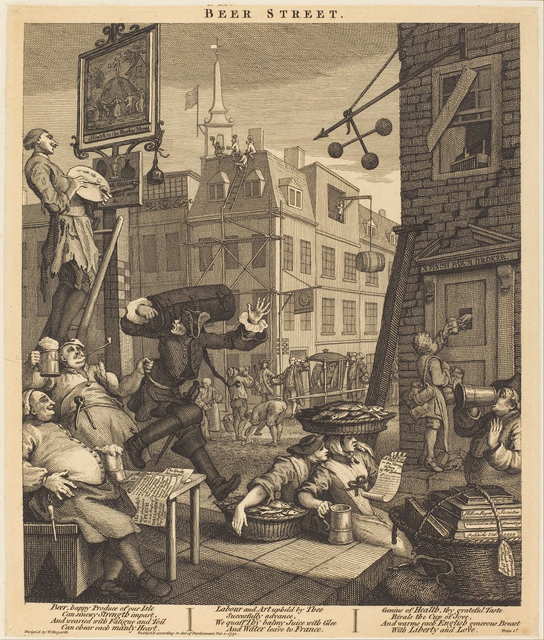 Ulica Piwa autorstwa William Hogarth