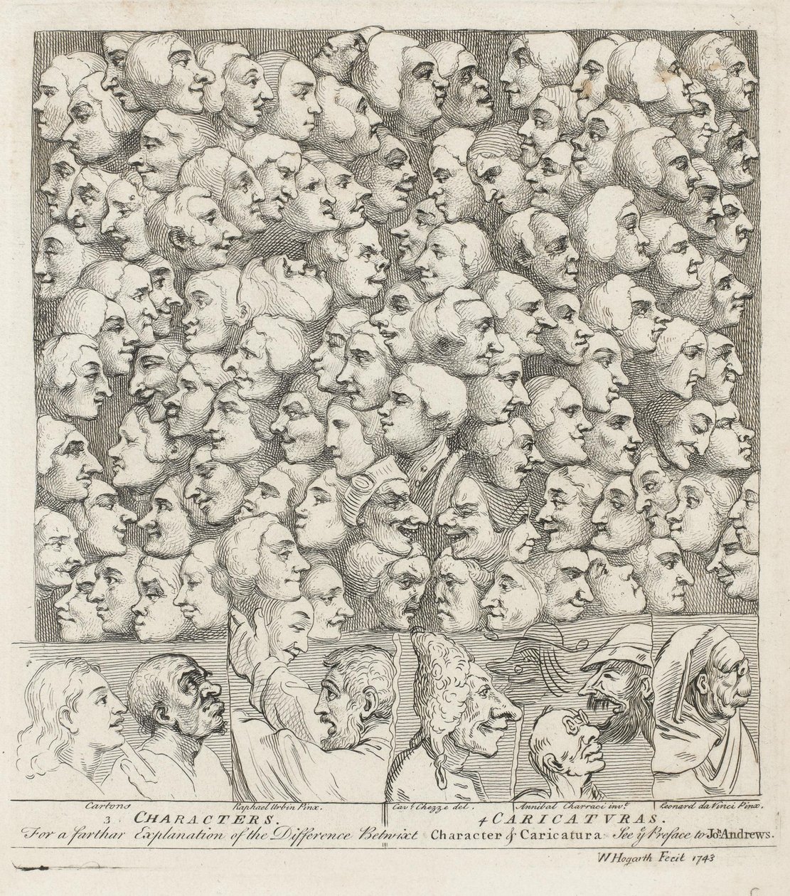 Karykatury postaci autorstwa William Hogarth