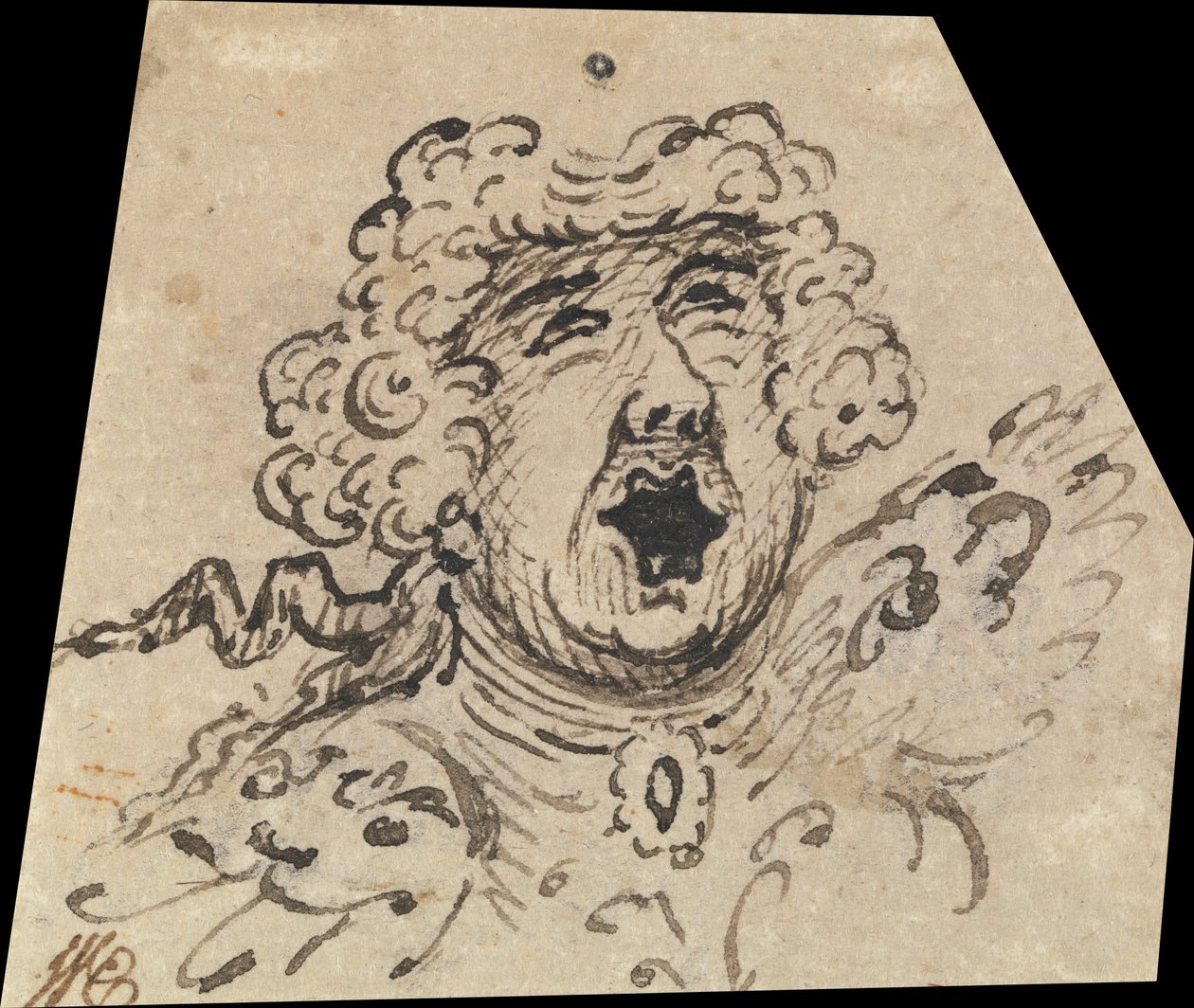 Groteskowa kobieca głowa autorstwa William Hogarth