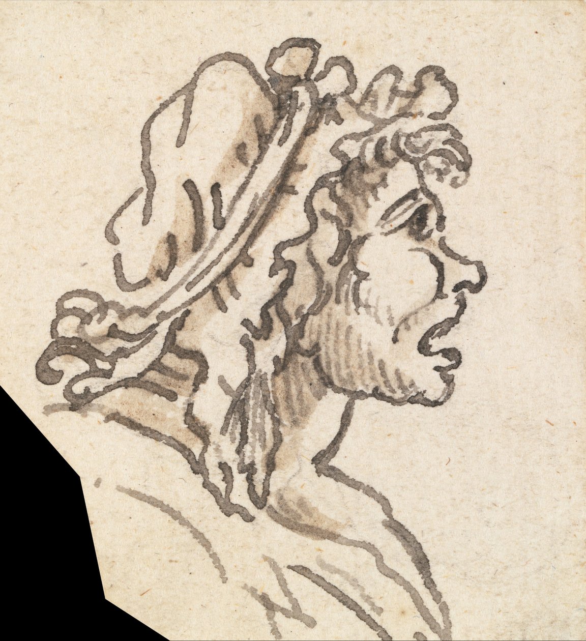 Groteskowa męska głowa autorstwa William Hogarth