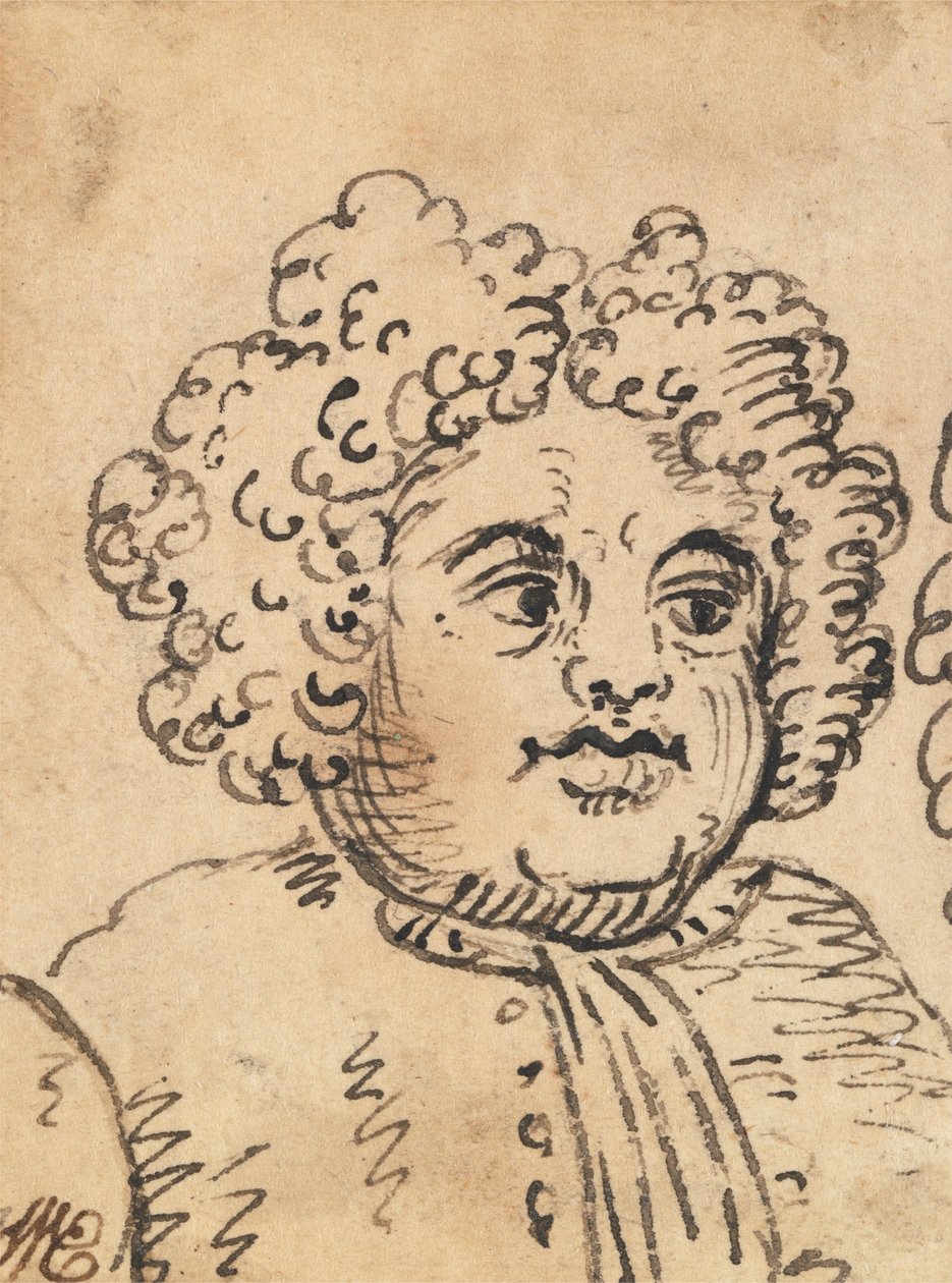Groteskowa męska głowa autorstwa William Hogarth