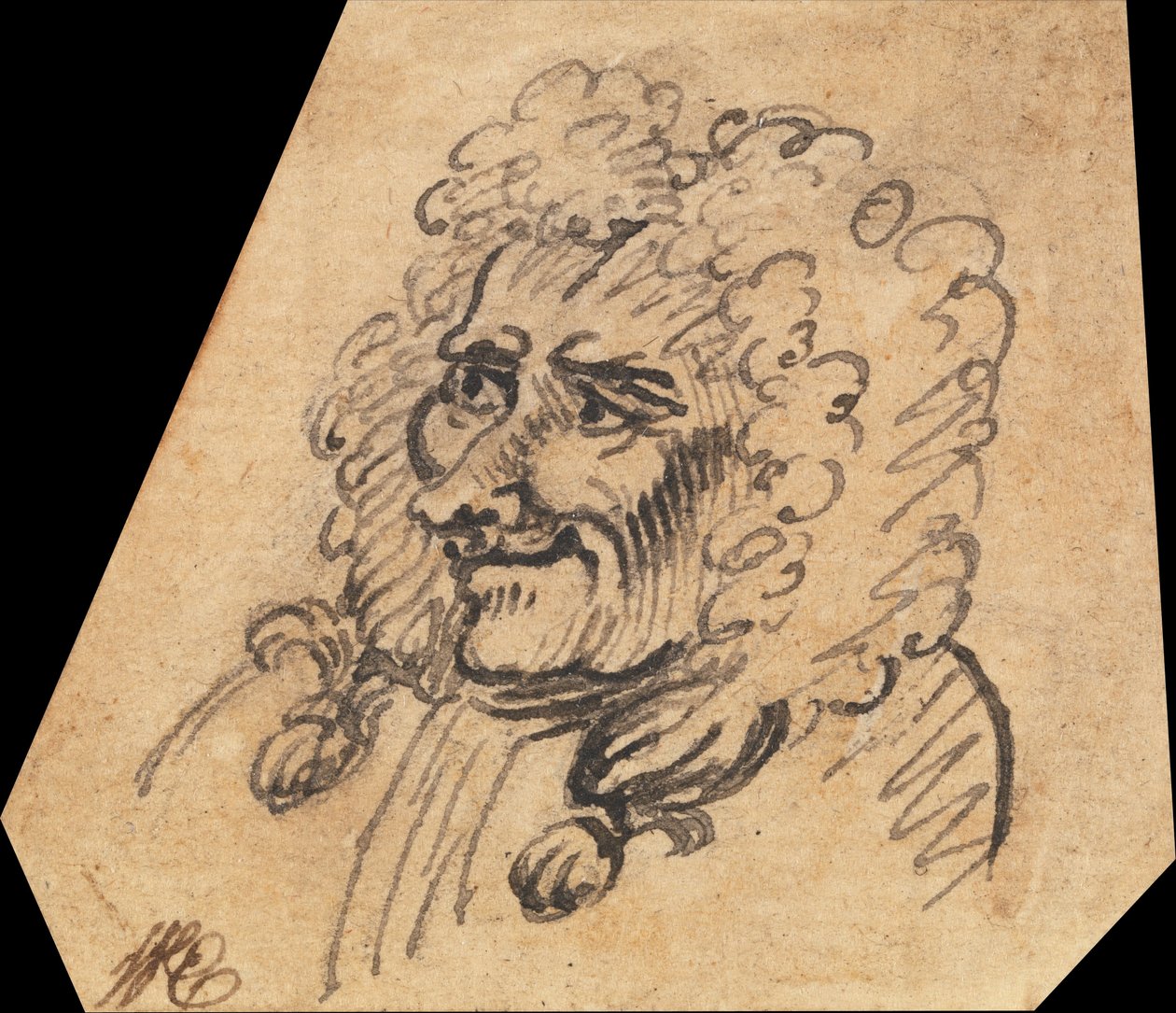 Groteskowa męska głowa autorstwa William Hogarth