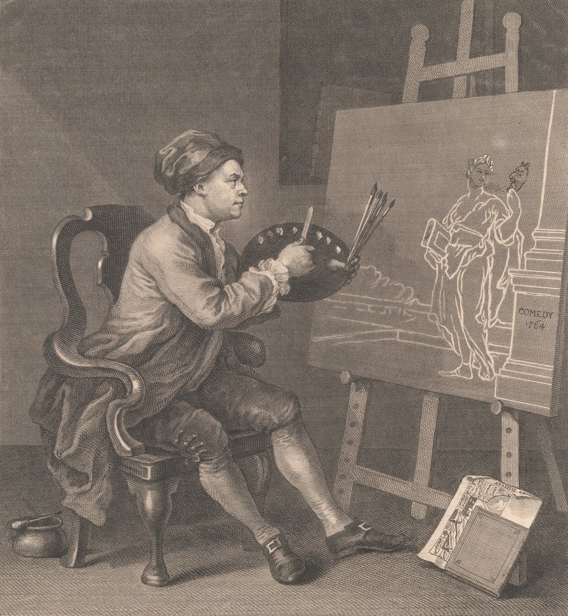 Hogarth malujący komiksową muzę autorstwa William Hogarth