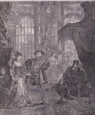Król Henryk VIII i Anna Bullen (patrz także 10489) autorstwa William Hogarth