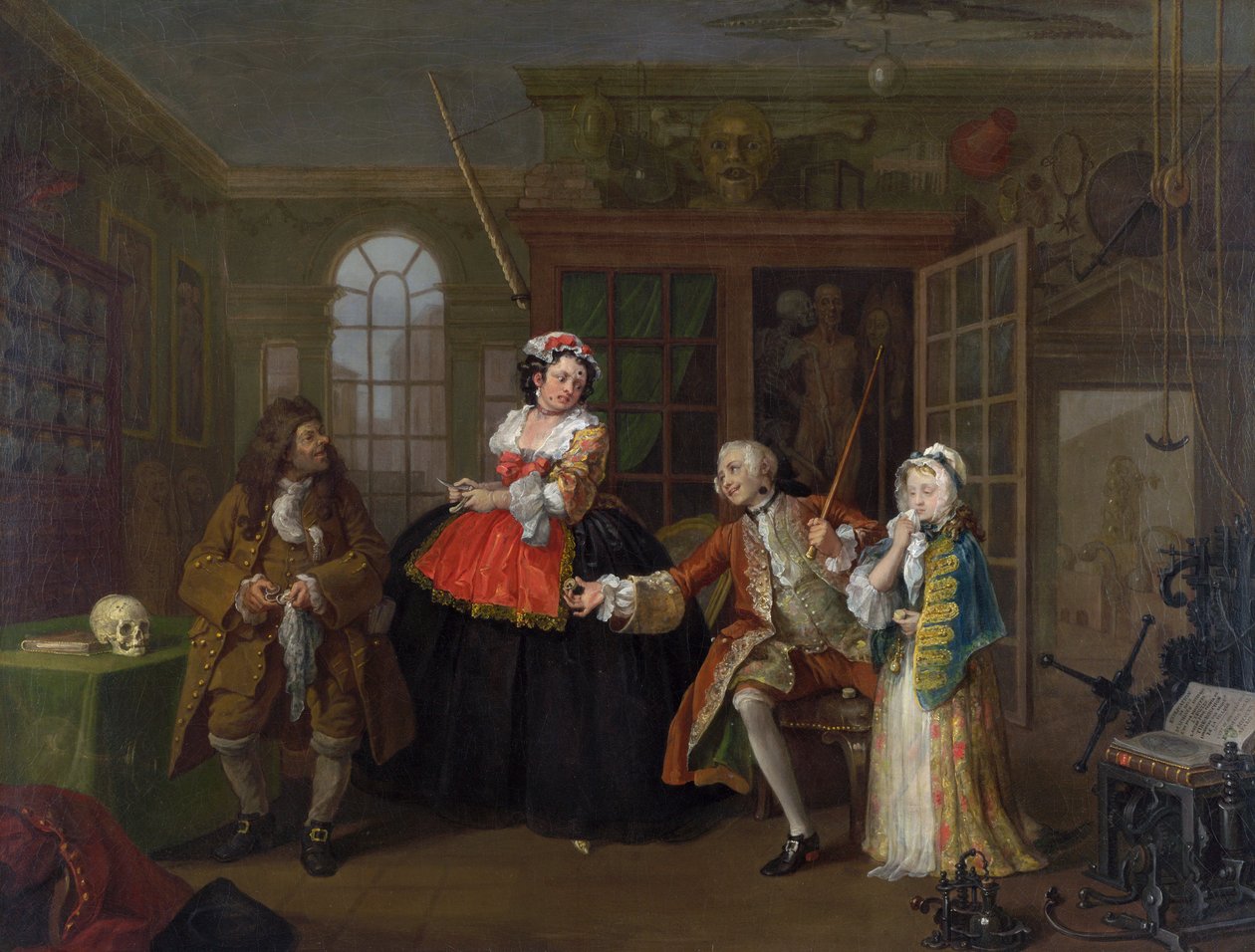 Małżeństwo A-la-Mode 3, Inspekcja autorstwa William Hogarth