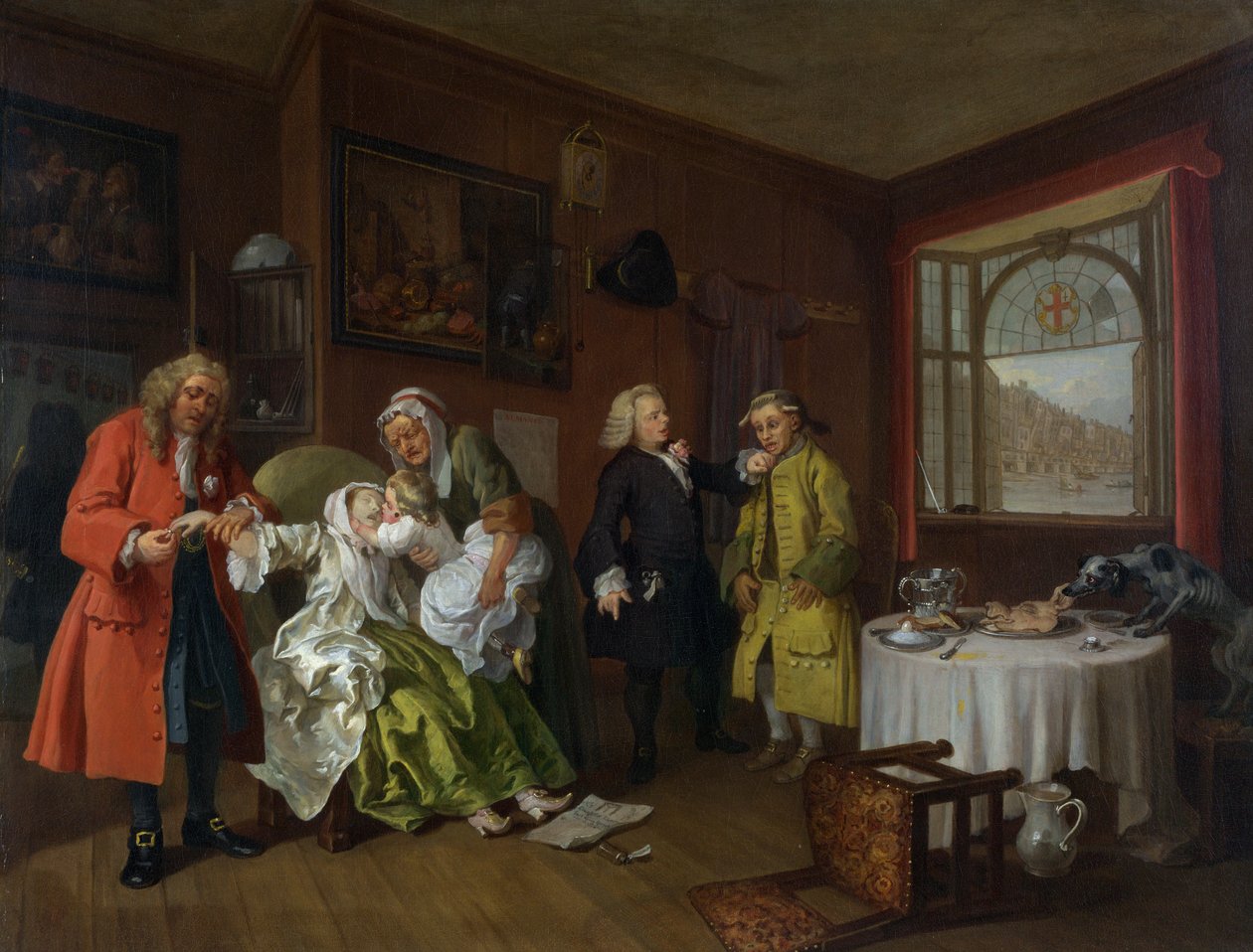 Małżeństwo A-la-Mode: 6, Śmierć Pani autorstwa William Hogarth