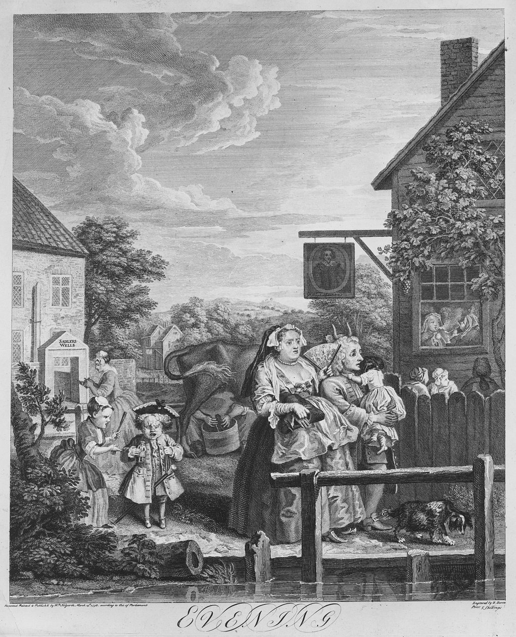 Pory dnia, wieczór, 1738 autorstwa William Hogarth