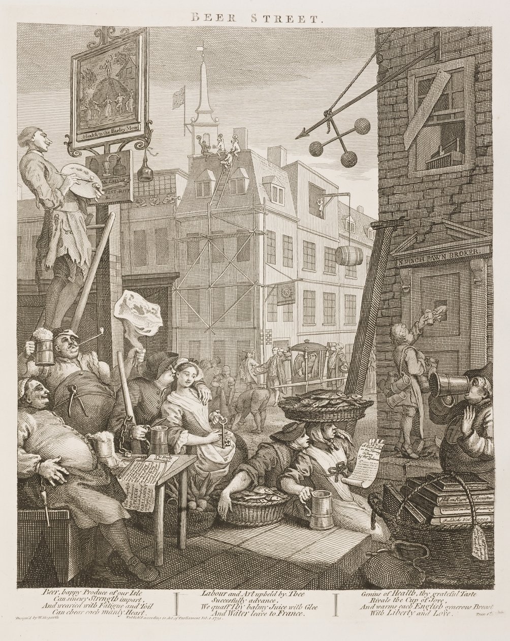Ulica piwa Williama Hogartha autorstwa William Hogarth