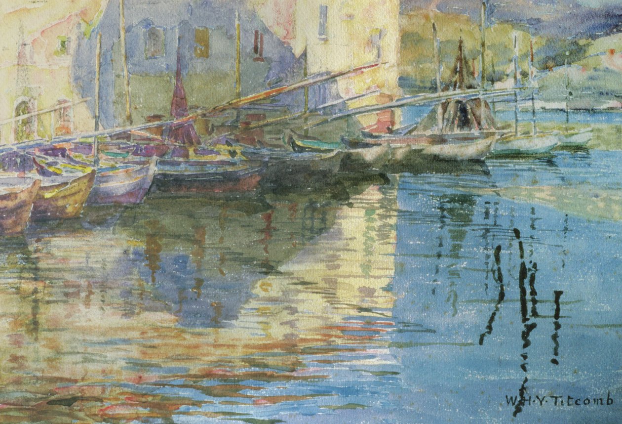 Łodzie w Wenecji (wc na papierze) autorstwa William Holt Yates Titcomb