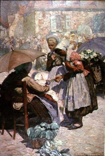 Dzień Targowy, Etaples autorstwa William Holt Yates Titcomb