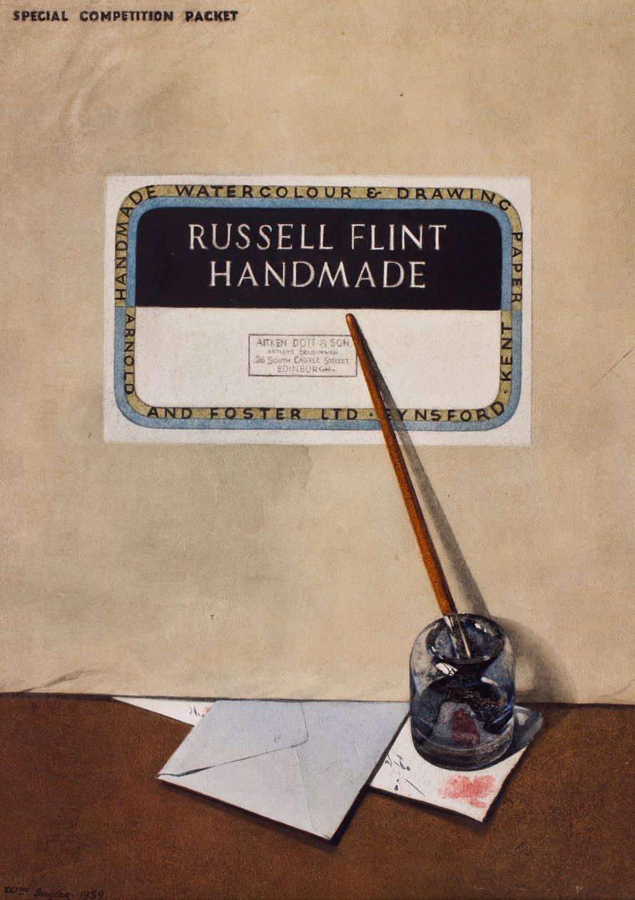 Trompe l?oeil, 1939 (tusz i wc na papierze) autorstwa William Inglis