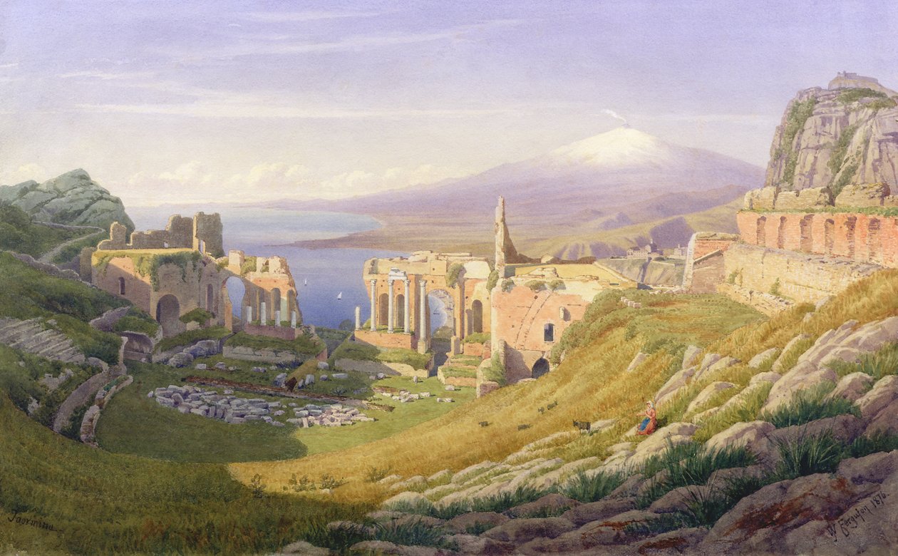 Taormina, Sycylia, 1876 r. autorstwa William J. Ferguson