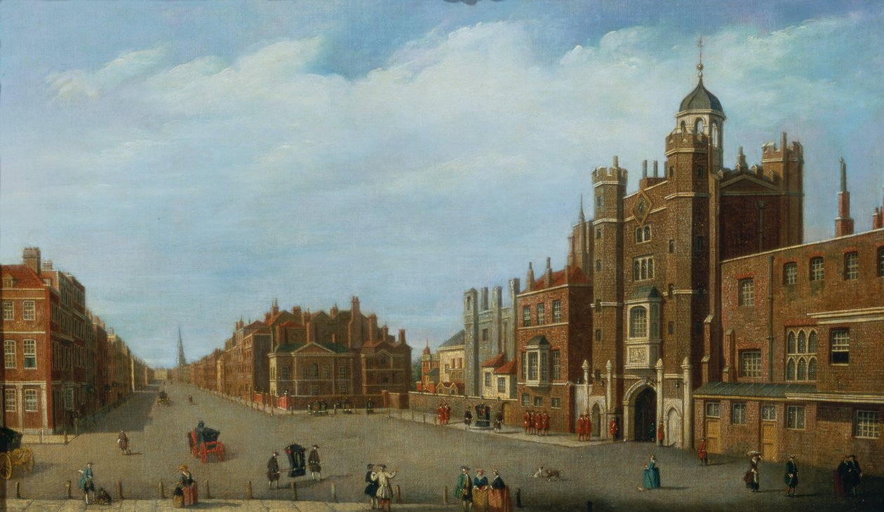 Widok na Pałac św. Jakuba i Pall Mall, ok. 1770 autorstwa William James