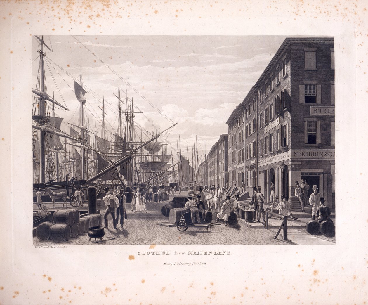 South Street od Maiden Lane, bez daty (akwatinta) autorstwa William James Bennett