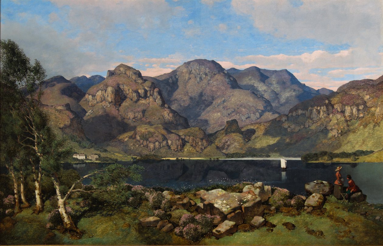 Derwentwater patrząc w kierunku Borrowdale, 1855 autorstwa William James Blacklock
