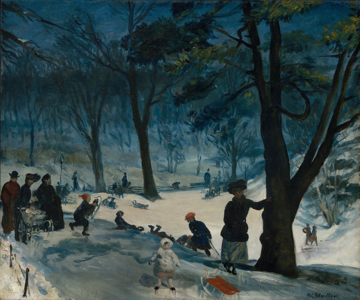 Central Park, Zima, ok. 1905 autorstwa William James Glackens
