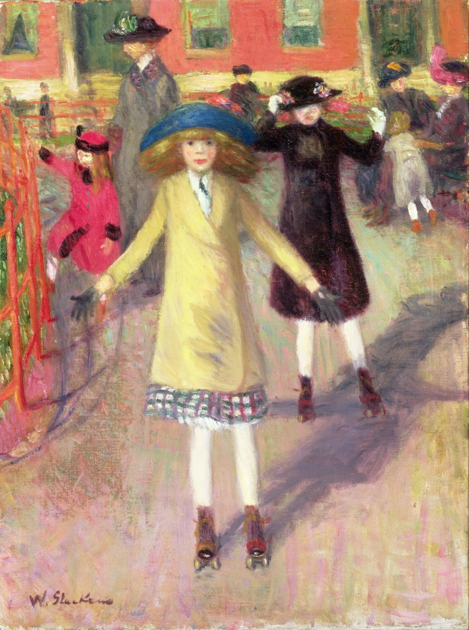 Dzieci na rolkach, ok. 1918-21 autorstwa William James Glackens