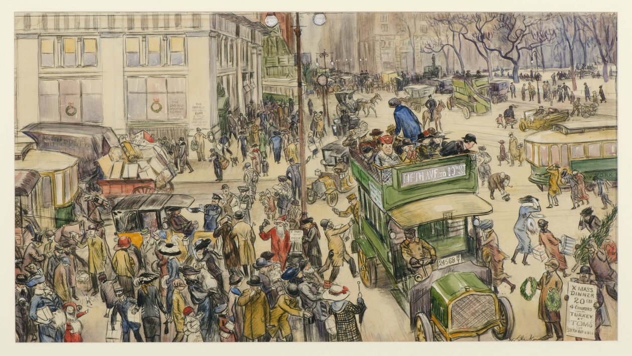 Świąteczne zakupy, Madison Square autorstwa William James Glackens