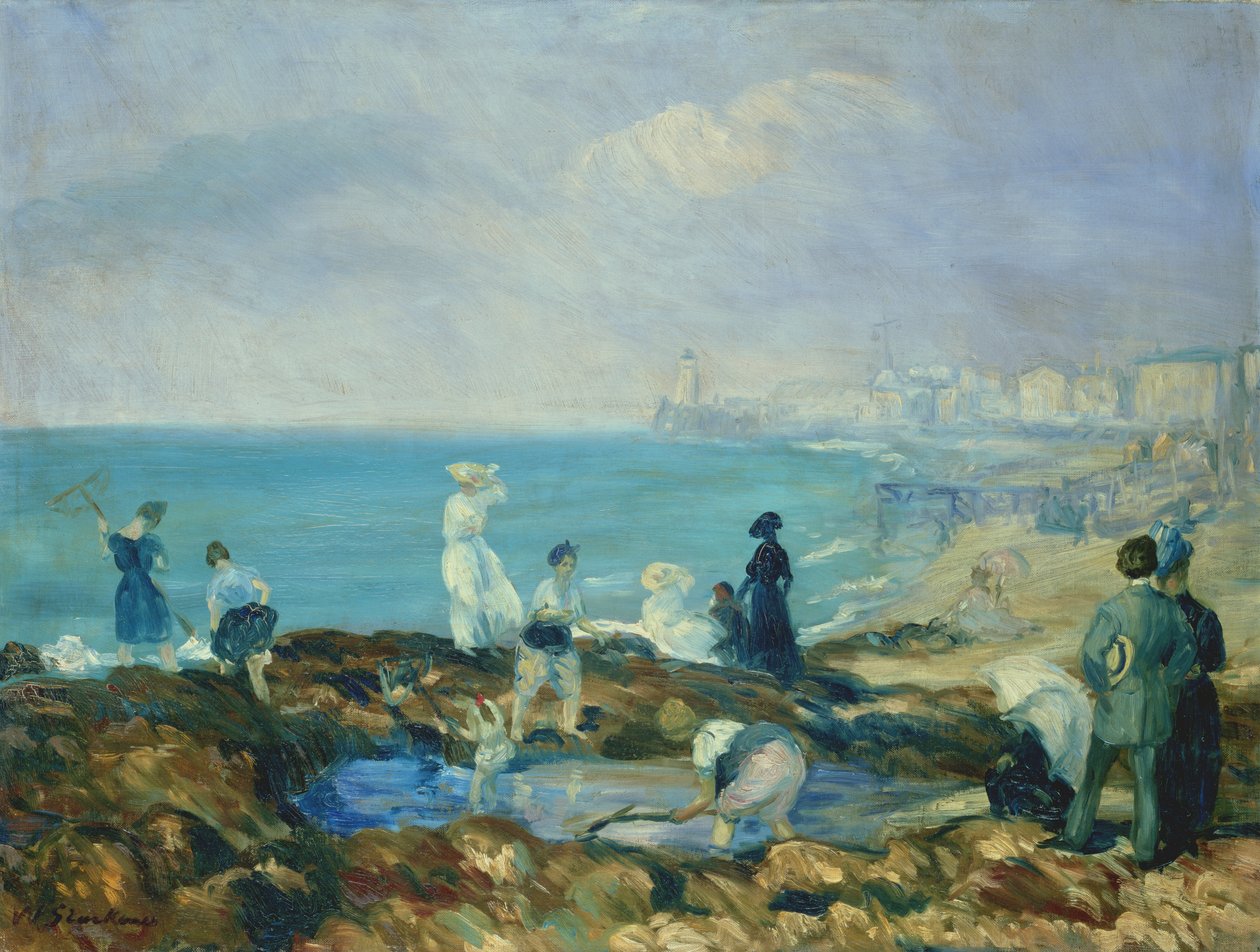 Liczby na brzegu w Dieppe autorstwa William James Glackens
