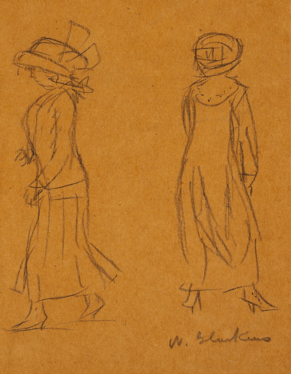 Dwie kobiety oddalają się od siebie autorstwa William James Glackens