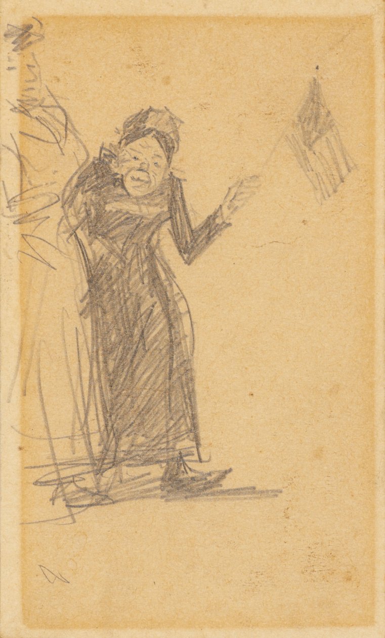 Kobieta macha flagą autorstwa William James Glackens