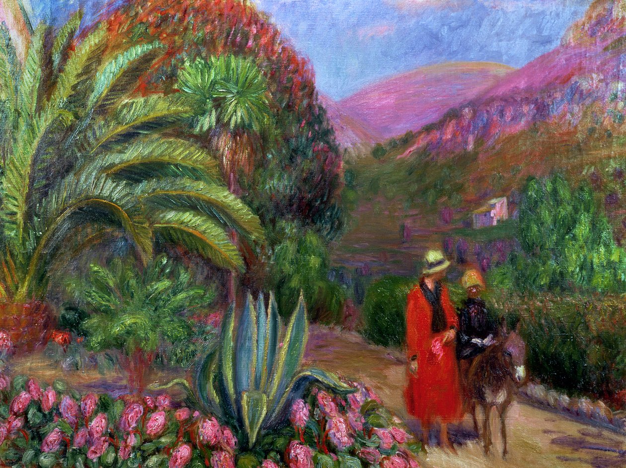 Kobieta z dzieckiem na osiołku, ok. 1925 r. autorstwa William James Glackens