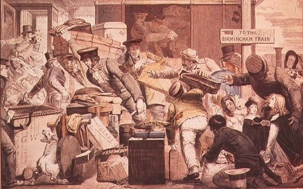 „Break of Gauge w Gloucester, Gloucestershire, 6 czerwca 1846 r.” autorstwa William James Linton