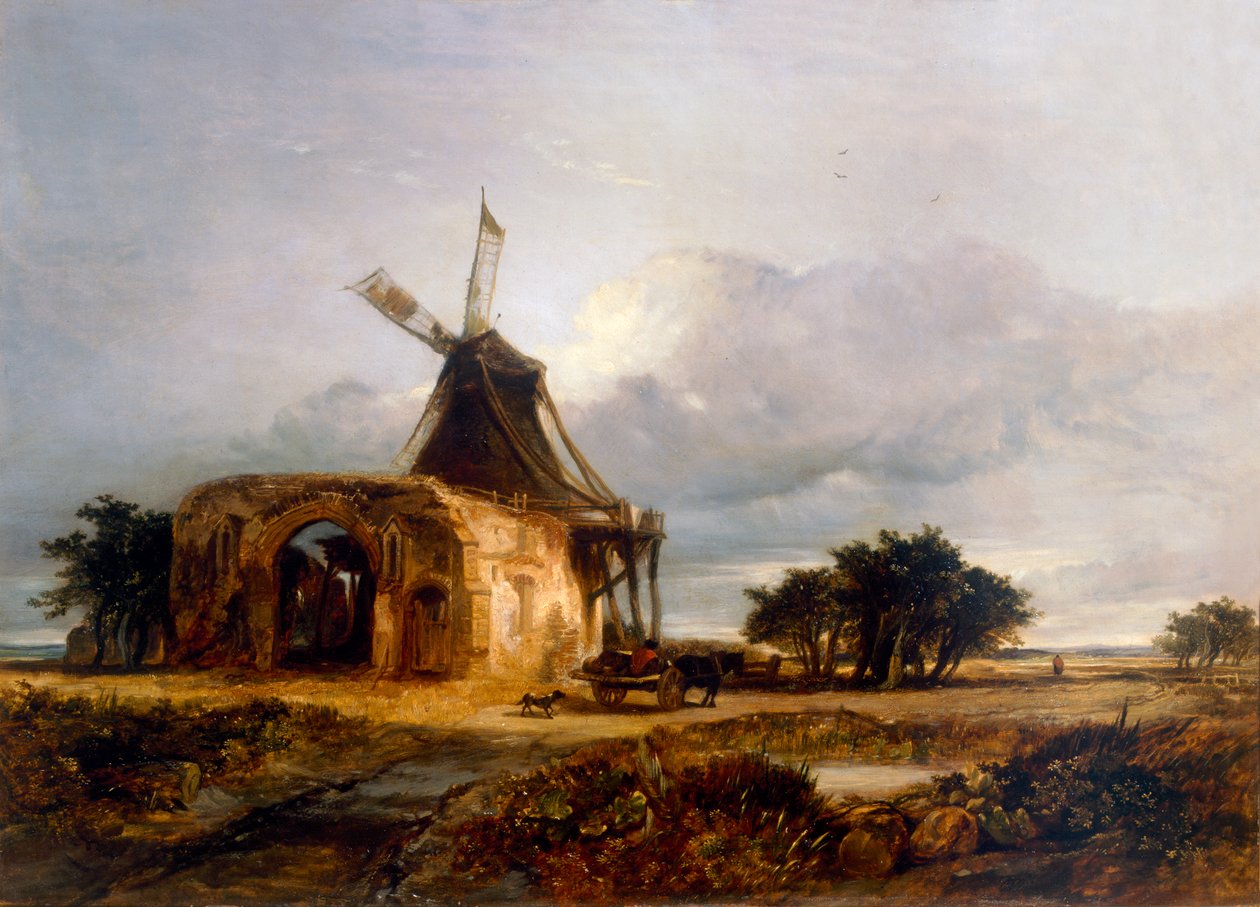 Opactwo i młyn św Beneta, Norfolk, 1833 autorstwa William James Muller
