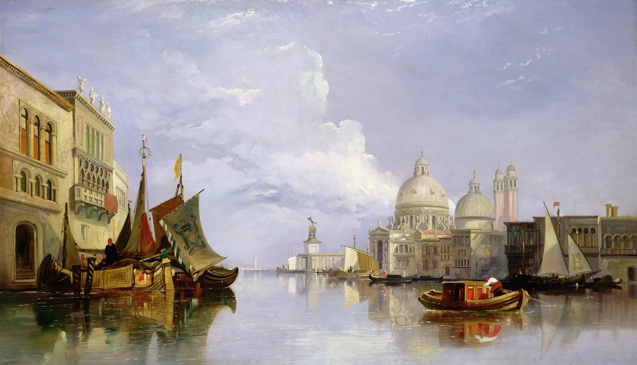 Canal Grande z kościołem Santa Maria Della Salute, Wenecja autorstwa William James Muller
