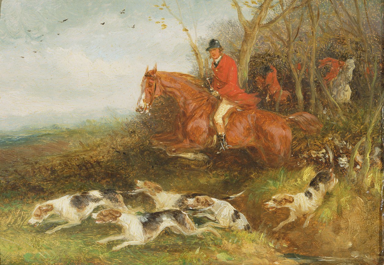 Foxhunting: Breaking Cover (olej na tartaku) autorstwa William Joseph Shayer