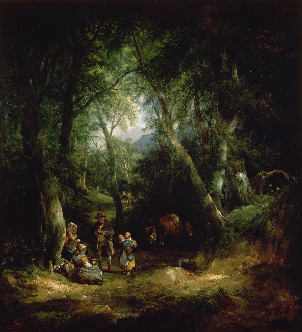 Obozowisko cygańskie w New Forest, XIX wiek autorstwa William Joseph Shayer