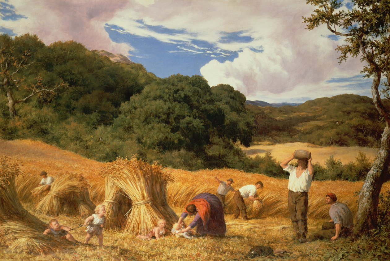 Pole kukurydzy w Surrey, 1860 autorstwa William Linnell