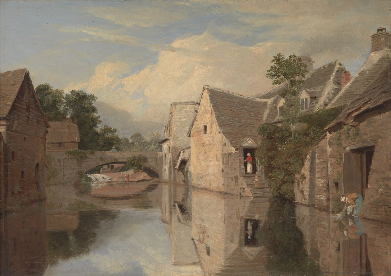 Domki nad rzeką autorstwa William Linton
