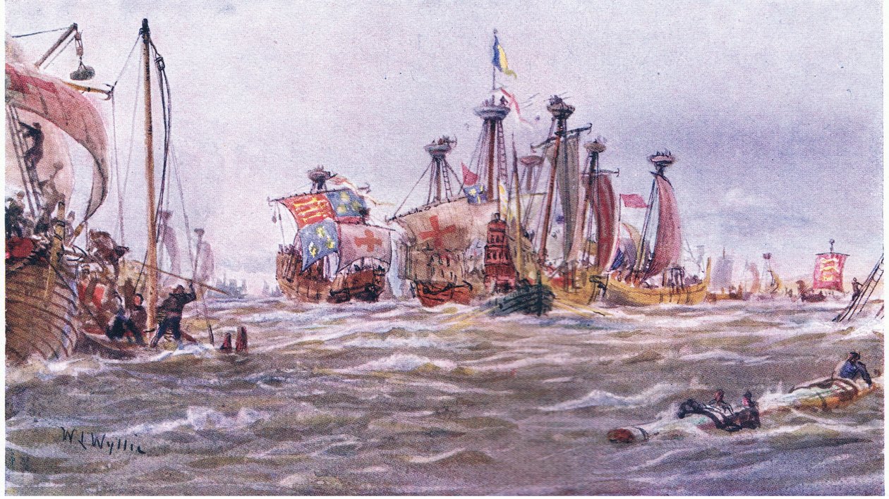 Bitwa pod Sluys 1340 r. n.e., 1915 r. autorstwa William Lionel Wyllie