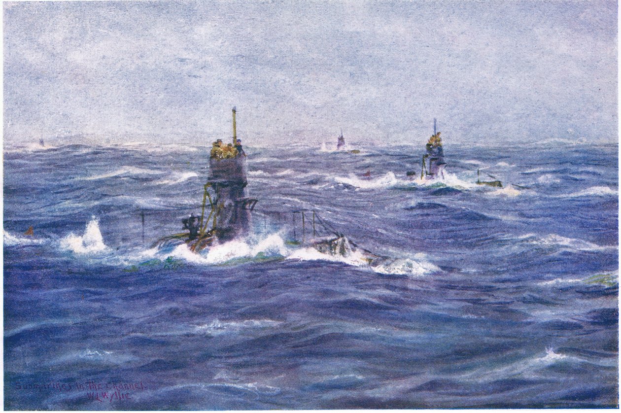 Okręty podwodne w Kanale, 1915 autorstwa William Lionel Wyllie