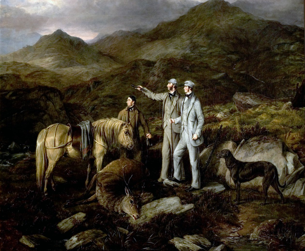 Polowanie na jelenia w Szkocji, 1852 r. autorstwa William Luker