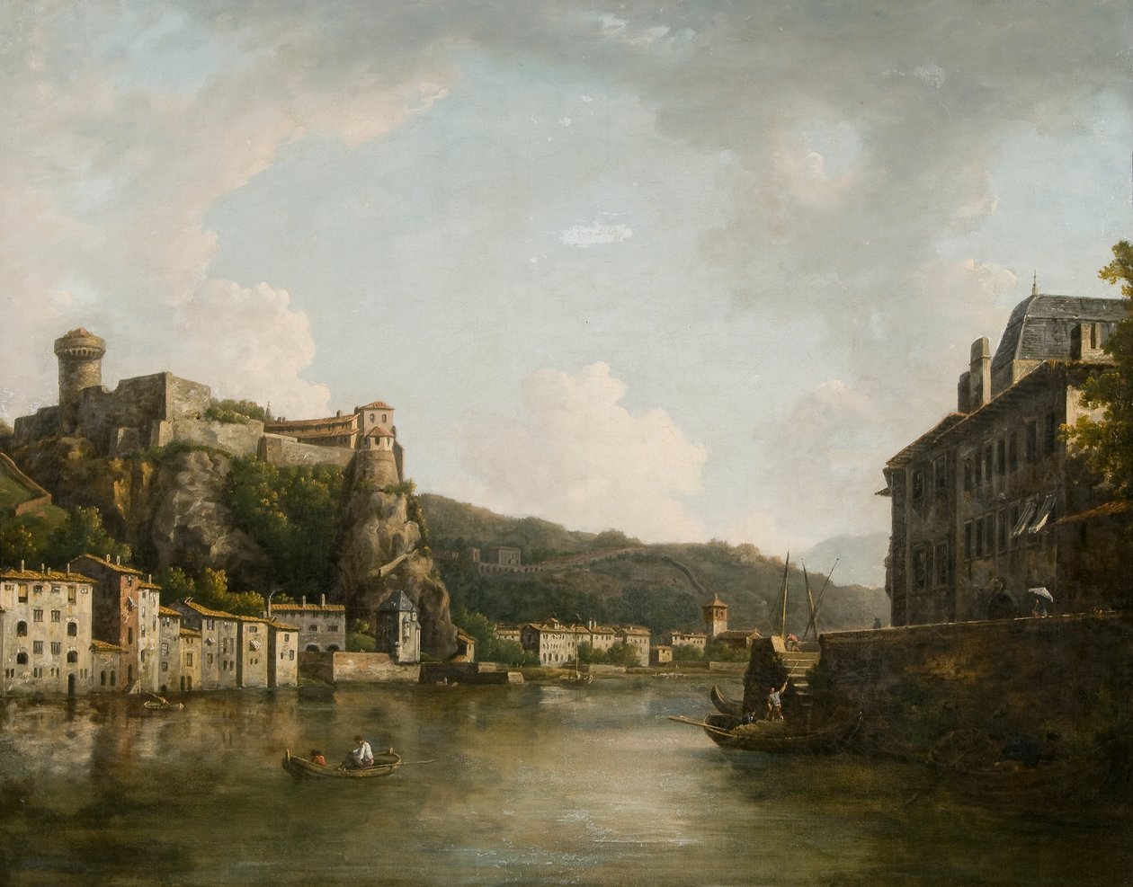 Widok na Chateau de Pierre-Encise nad Rodanem, Lyon autorstwa William Marlow