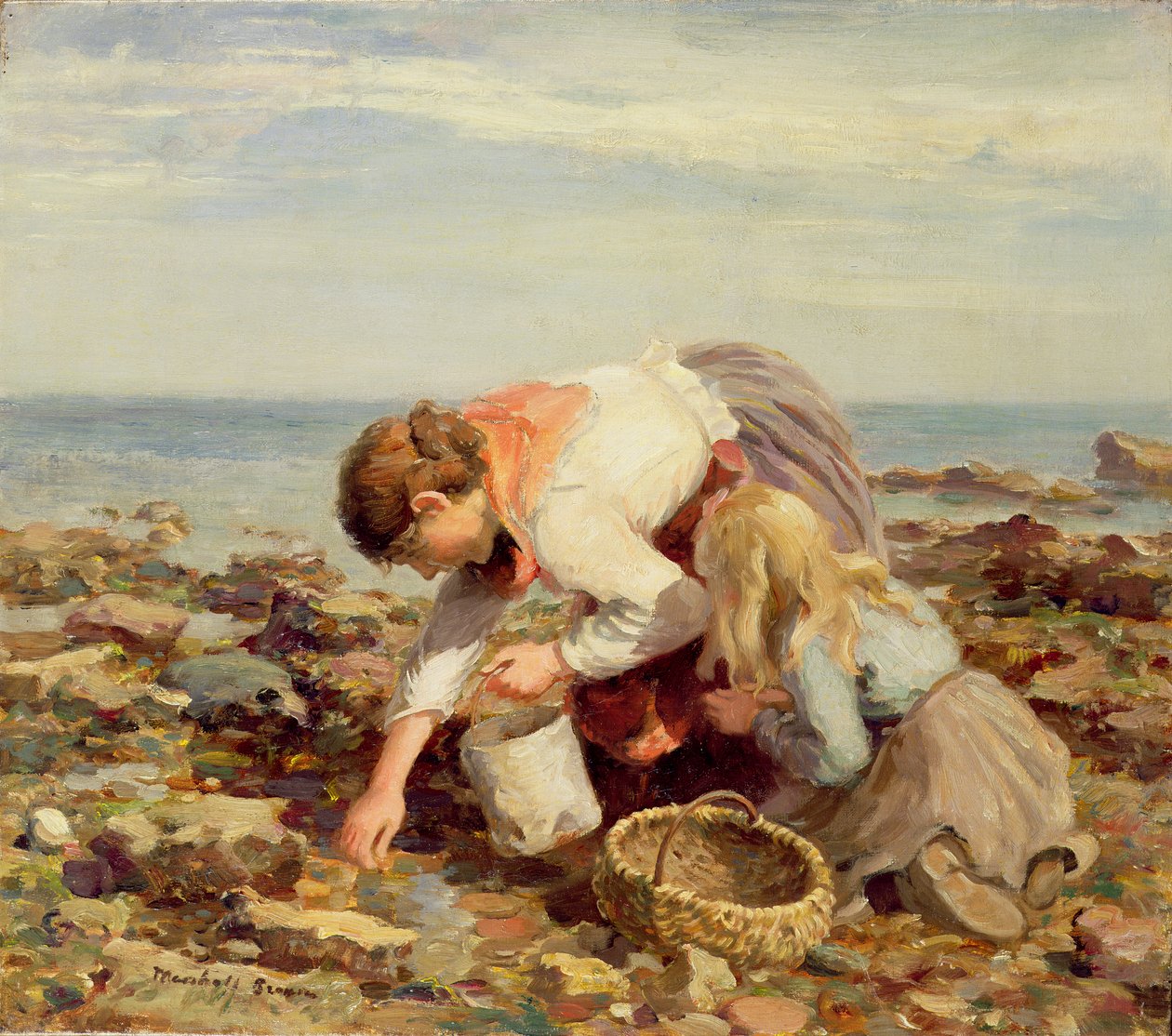 Zbieranie muszli autorstwa William Marshall Brown