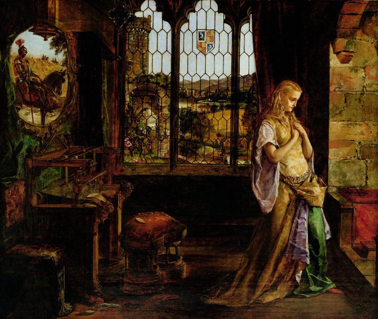 Pani z Shalott, 1858 autorstwa William Maw Egley