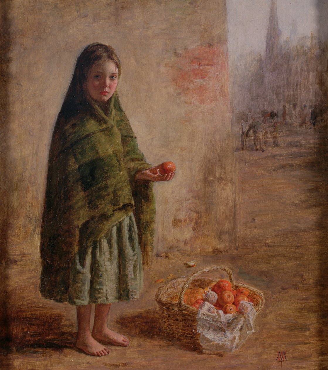 Sprzedawca pomarańczowy, ok.1865 autorstwa William McTaggart