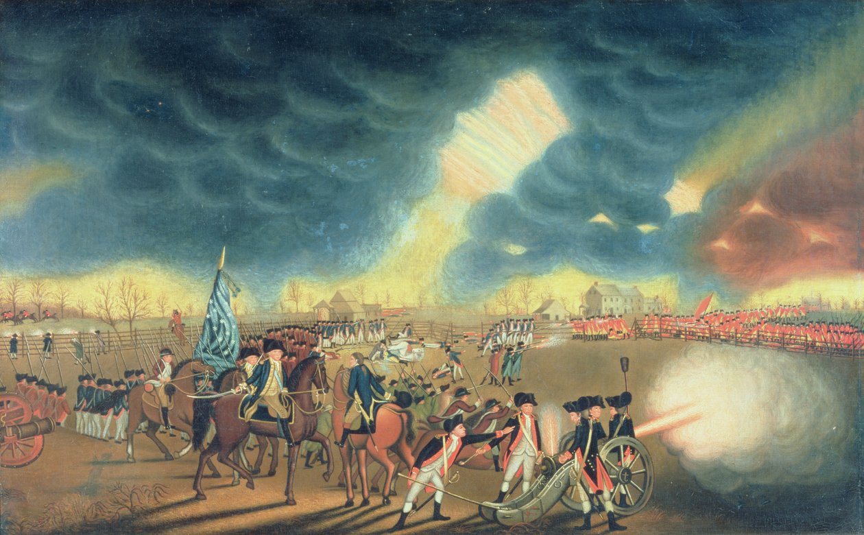 Bitwa pod Princeton 3 stycznia 1777 r. autorstwa William Mercer