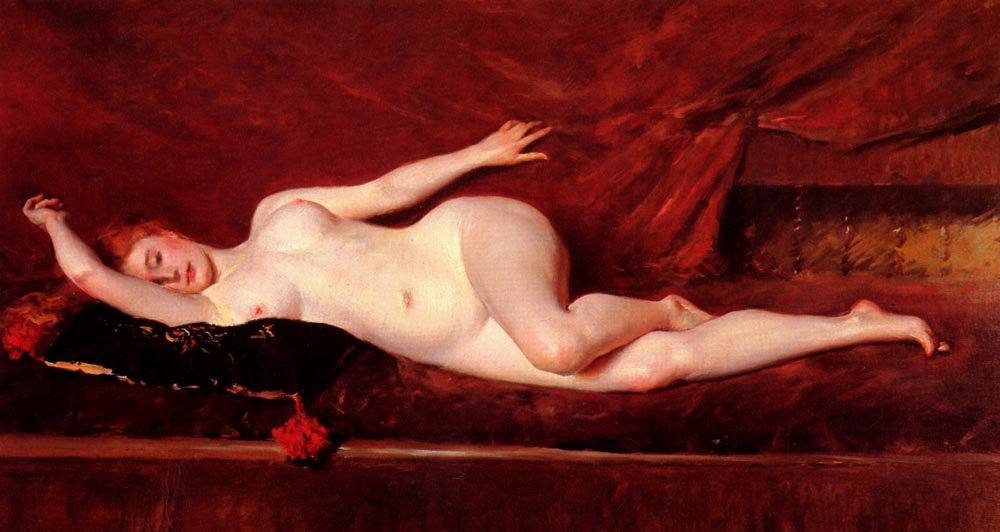 Badanie w krzywych autorstwa William Merritt Chase