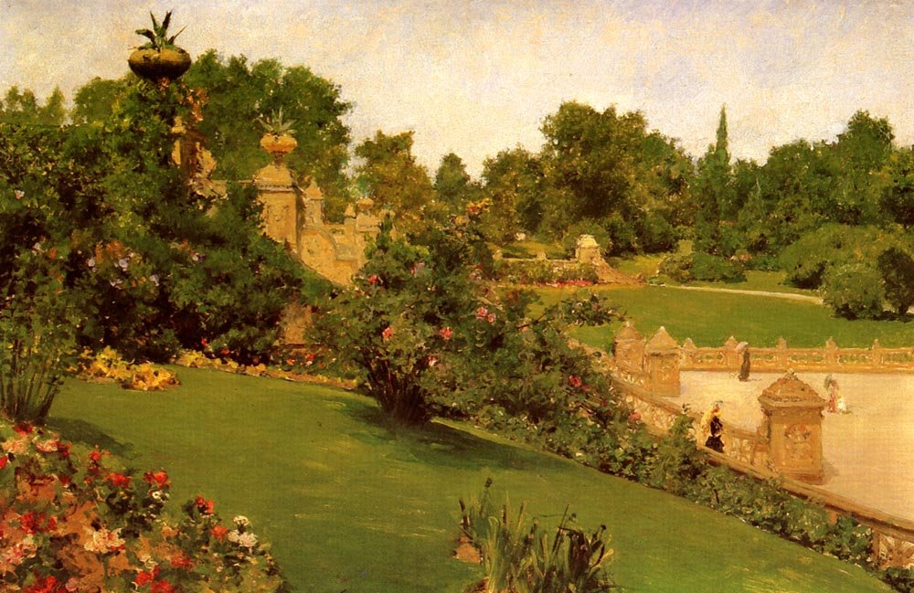 Taras w Mall autorstwa William Merritt Chase