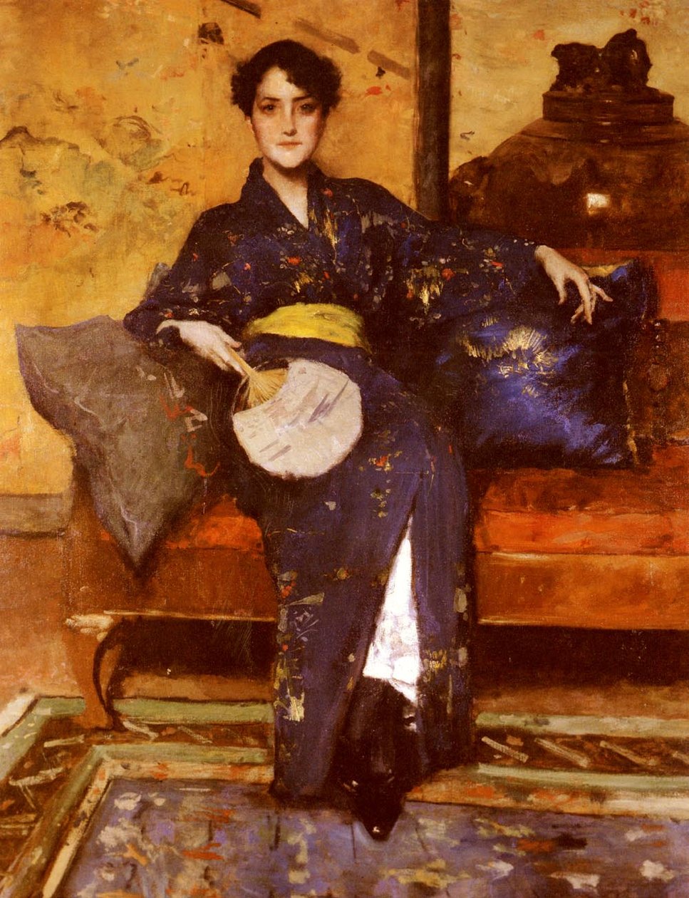 Niebieski kimon autorstwa William Merritt Chase