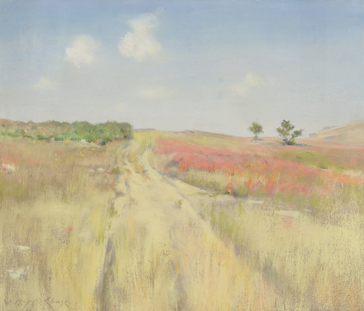 Wzgórza Shinnecock (pastelowe) autorstwa William Merritt Chase