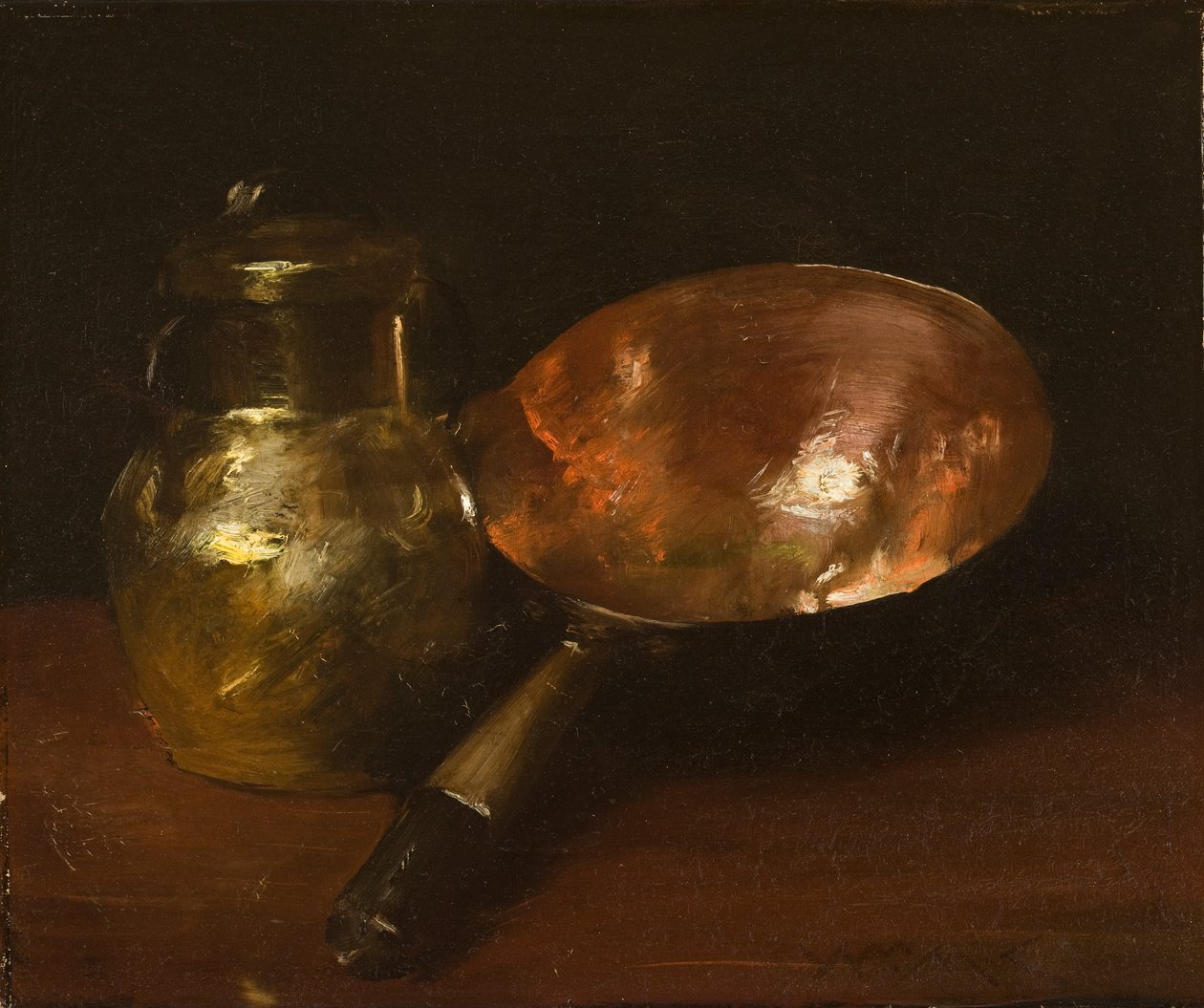 Martwa natura w miedzi, 1890-93 autorstwa William Merritt Chase