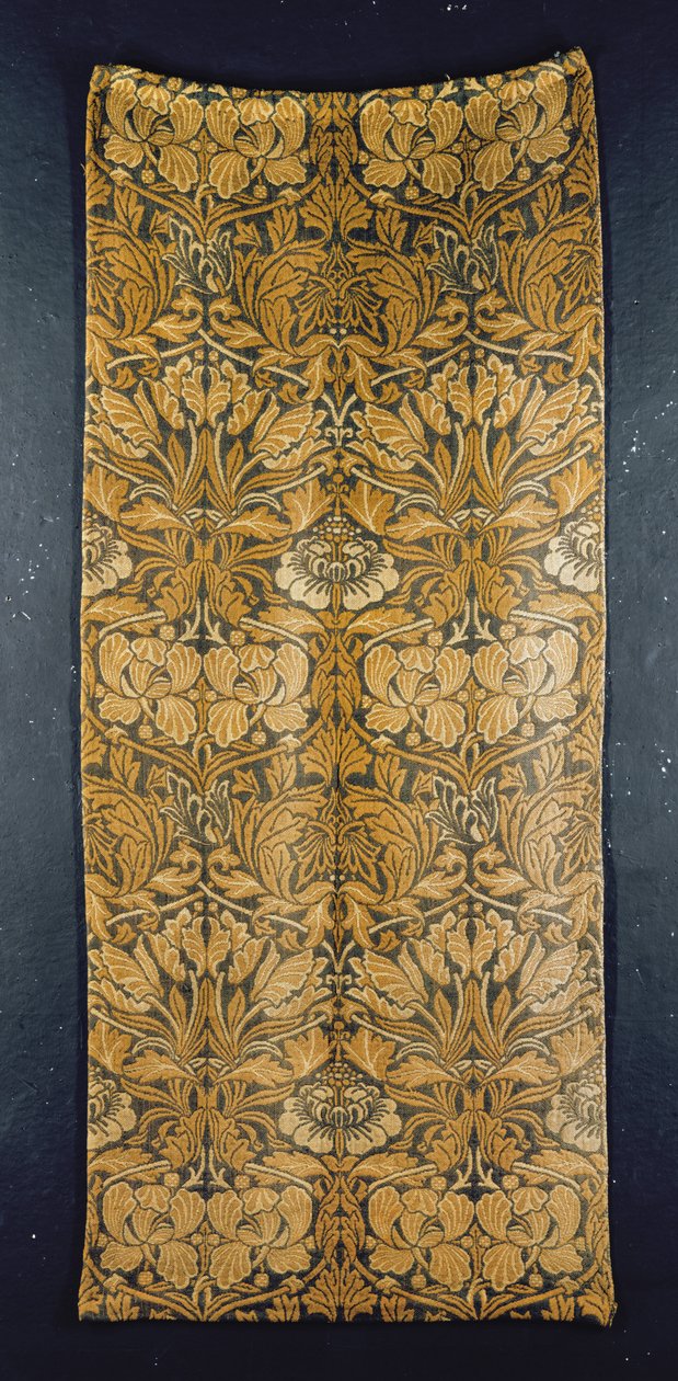 Zasłona z motywem tulipana i róży (tekstylna) autorstwa William Morris