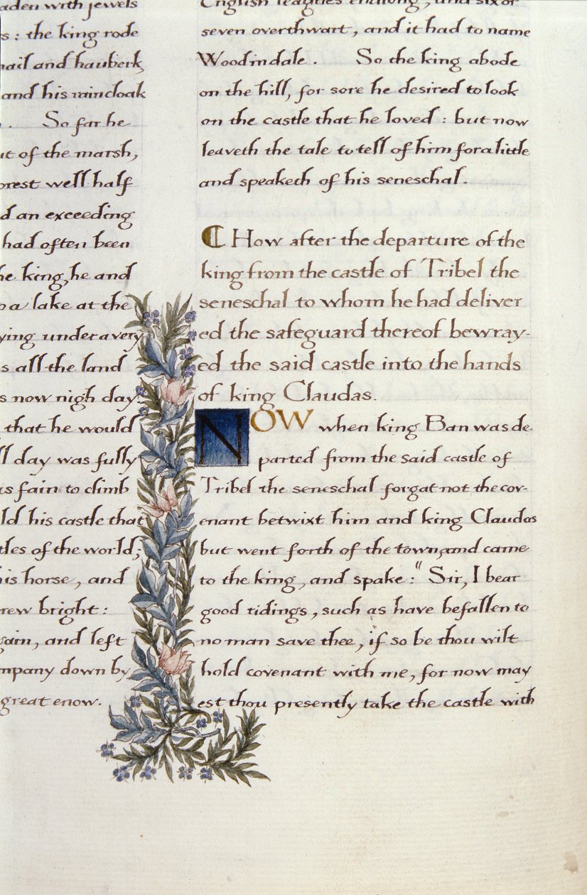 Jeden z dwóch fragmentów z Lancelot du Lac (dot. 223038) autorstwa William Morris