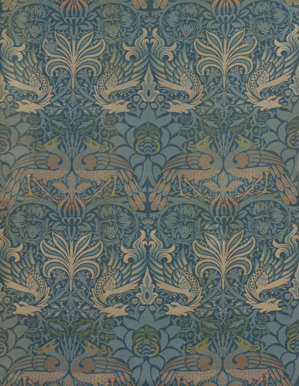 Panel zatytułowany Paw i smok autorstwa William Morris