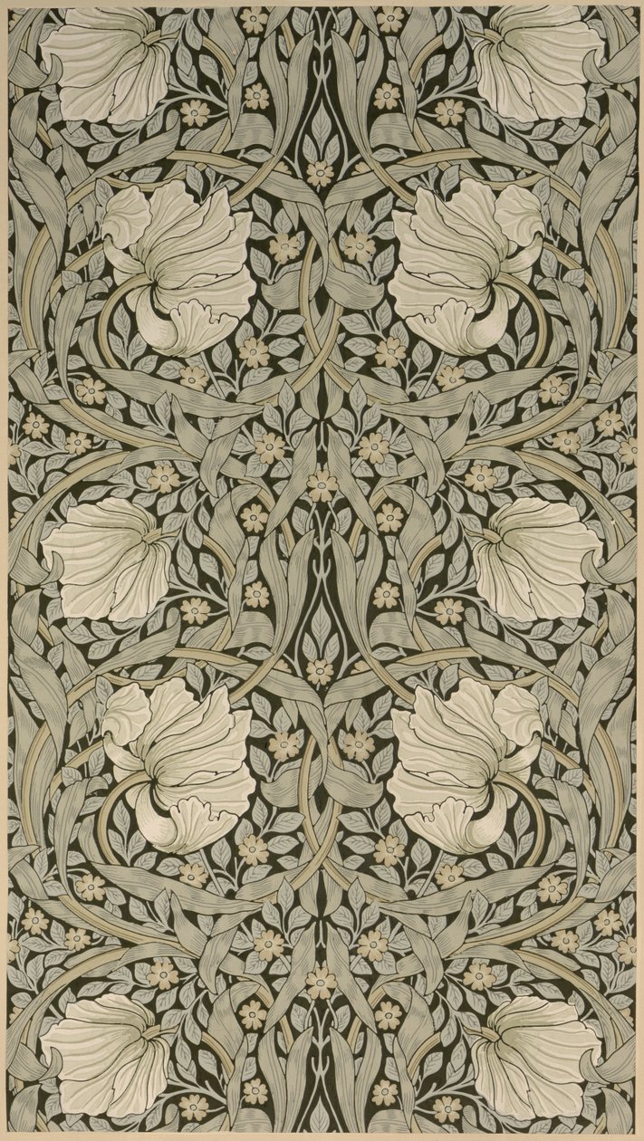 Projekt tapety Pimpernel, 1876, wyprodukowany przez Jeffrey & Co, Islington, autorstwa William Morris